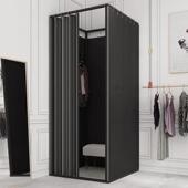 服店可移动简易试衣间门帘装 落地更临衣室展57示架商场换时活动衣