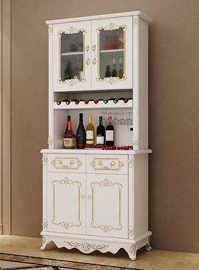 欧柜式餐边家高ltao7506柜一体靠墙白色酒柜厨置物柜用客厅多功能