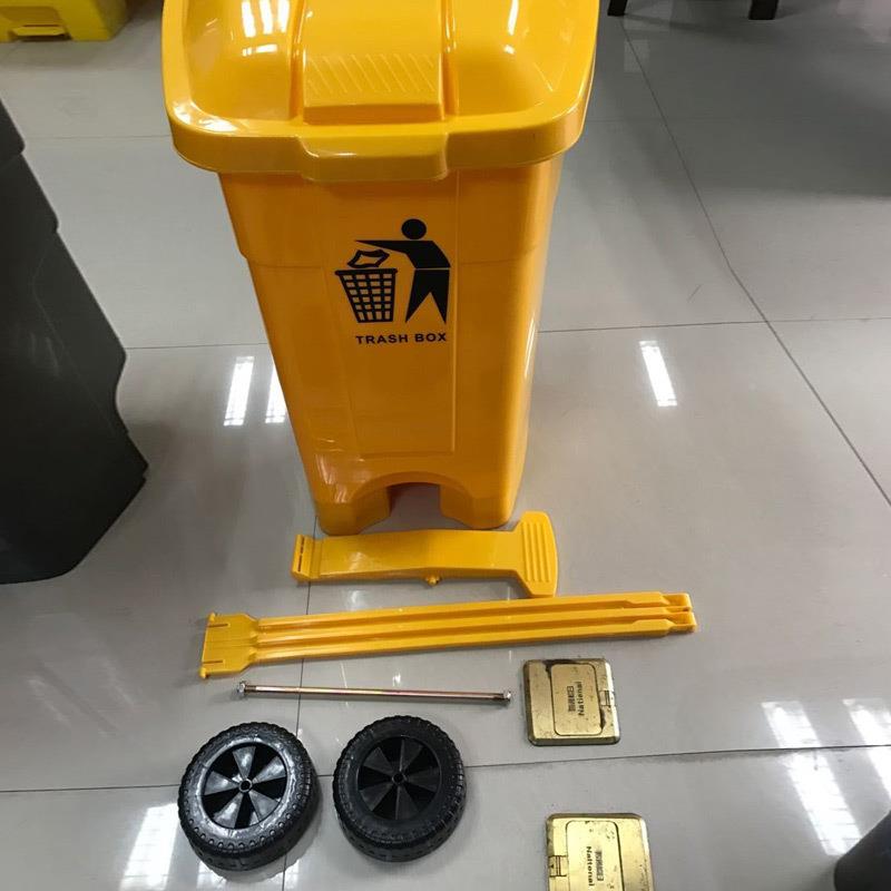 户外0物业翻5盖塑料带轮桶0升7L可推LD-50B拉脚踏商用饭店式酒店