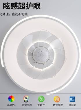 卧间室灯简约家用儿童KBU房房灯LED扇全光谱吸顶灯摇头隐风形吊扇
