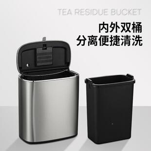 水桶渣茶渣桶废桶高端水C5501茶台排水茶桶干湿分离茶过滤不锈钢