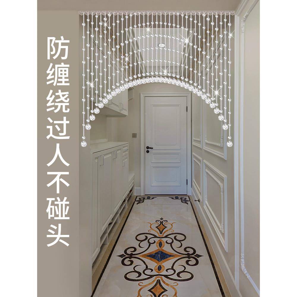 ?珠帘水晶断帘客欧厅过道装饰式家用生卫间卧室Fhmgxuxx隔门帘成