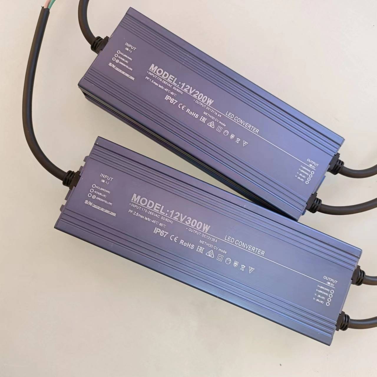 工业12v24v防水电源IP67户外亮化工程广告Waterproof足功率电源