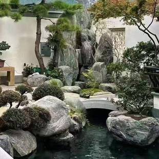 英造景假山太湖石假林山水池鱼池造景石头园山景假观德大型假山水