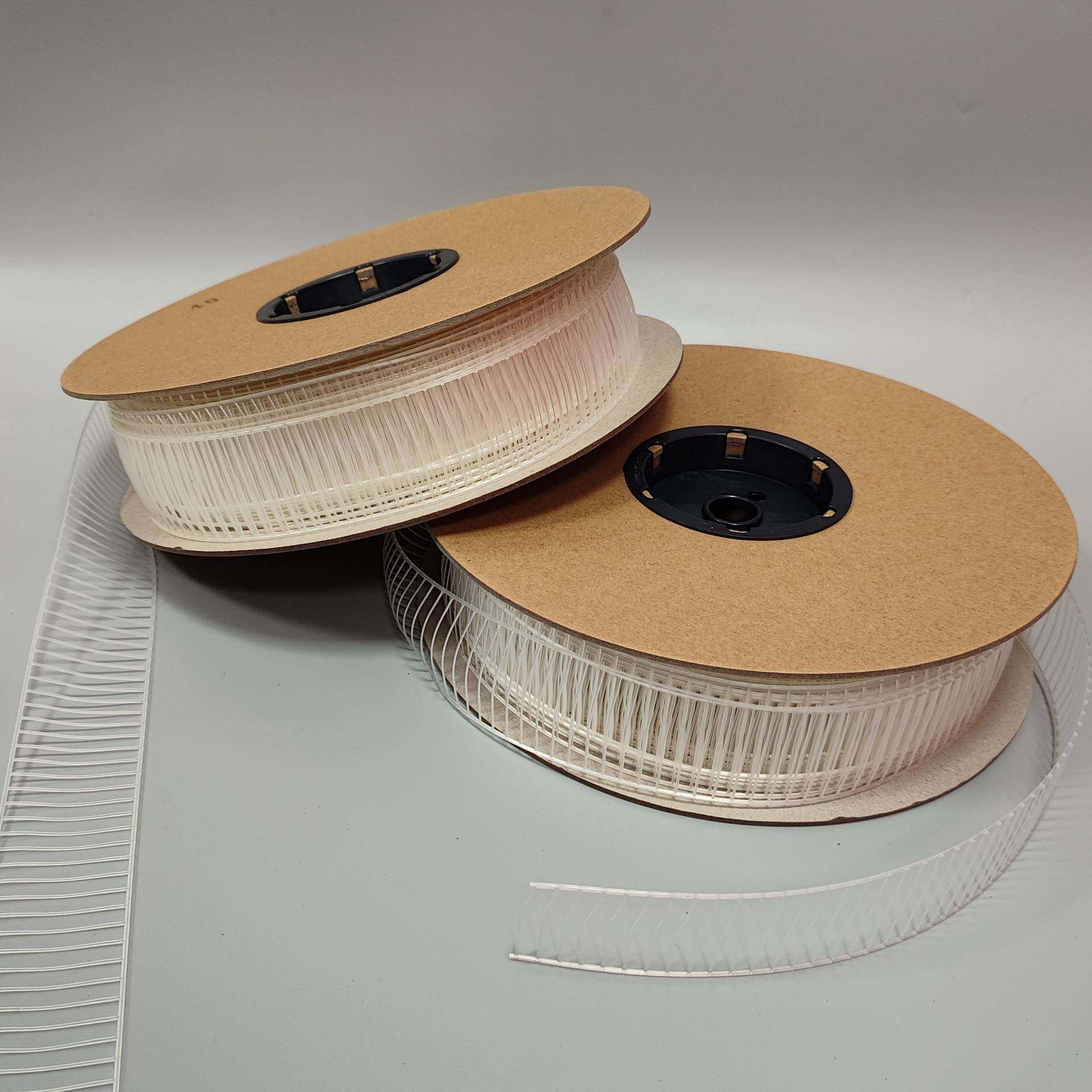 保士特直销TPU透明弹性扎带梯形包装胶背绑卡卡定钉弹力胶SIX固针