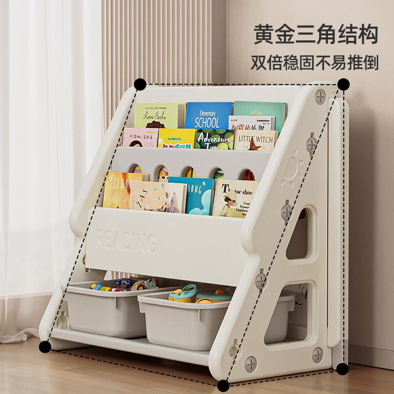 儿童架宝宝本绘玩具多层收纳架落NIQ地家用小孩书阅金读区置物柜