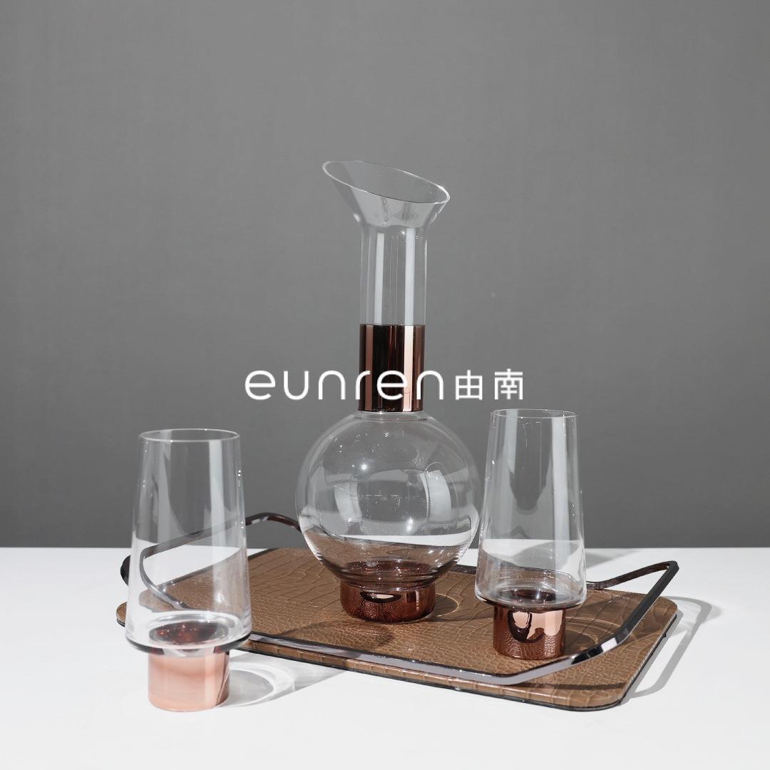 欧式器创意IHM玻璃冷水醒件酒高端酒具套装摆壶家居餐厅桌面软装