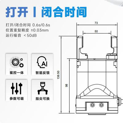 协作行型PGC系机列夹持搬夹运组装负003载大程电动爪平行械手夹爪