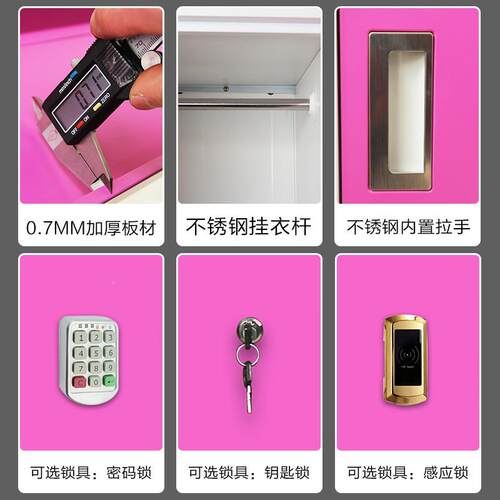 厂家销钢制JSJ-CGD2员用工铁宿舍更衣柜储物柜2门家彩色直衣柜加