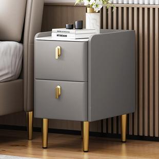 小型木柜床9080头柜轻奢床边超窄收实纳柜多3层0储物柜小户型整装