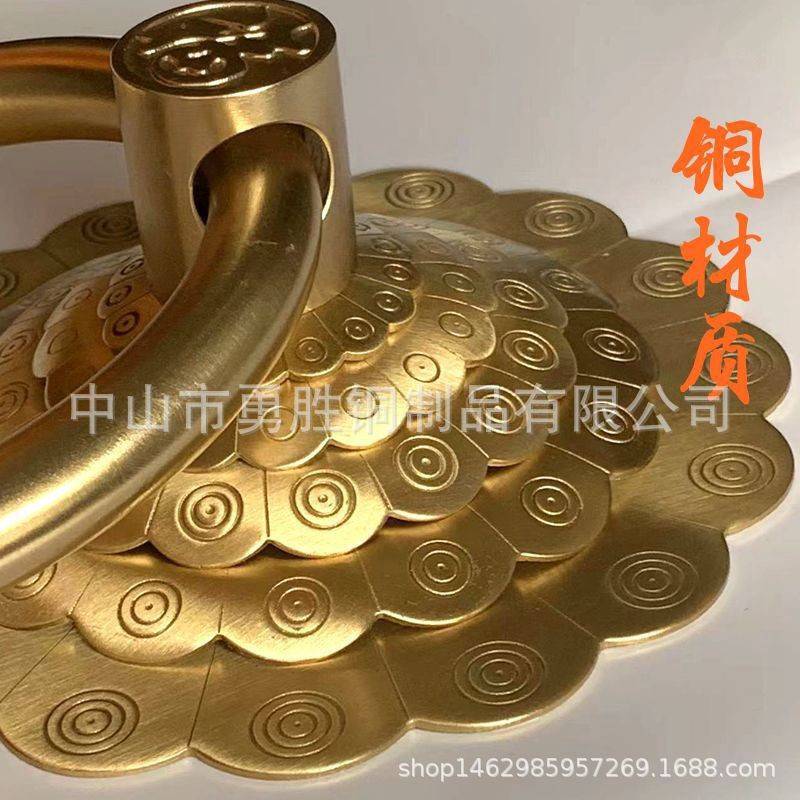 中式仿古铜大门拉手古建别墅复古铜兽头门环狮子头拉环木门把手