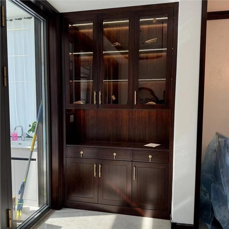 承家式接全案新中全屋酒柜储物柜现代用UMM客厅乌木金量身整