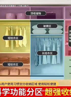 实木衣柜家用卧室推门柜现代简约纳出拉RRW租房屋小户型收儿童大