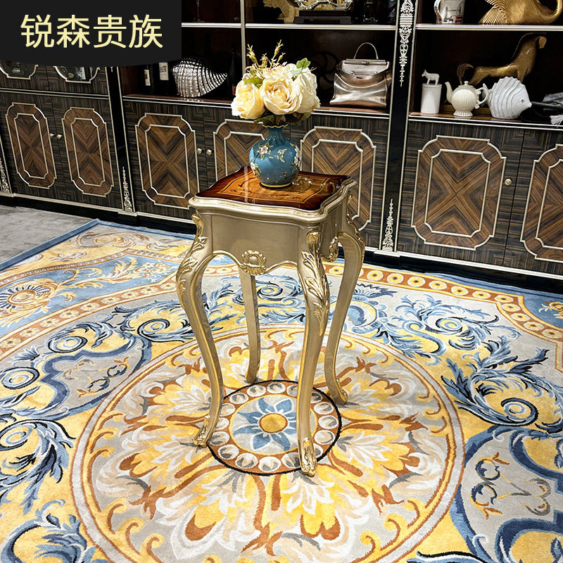 法式实木花架 欧式宫廷奢华雕花置物架落地式新古典花盆架家具