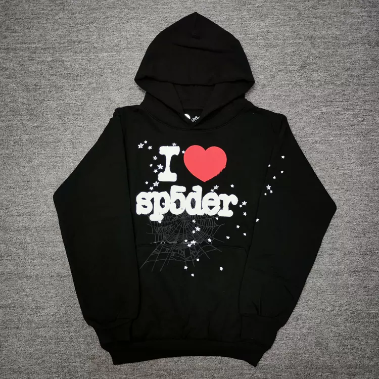 Sp5der SS25 【Stock x version】HOODIE Phantom Web Black  蜘蛛网潮牌男女同款套头卫衣帽衫 灰色 尺码：S-XXL  821