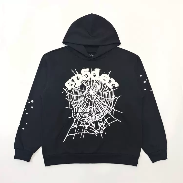 OG Web Black 【Stock x version】Sp5der SS24 HOODIE 蜘蛛网潮牌男女同款套头卫衣帽衫 黑色 S-XXL 787