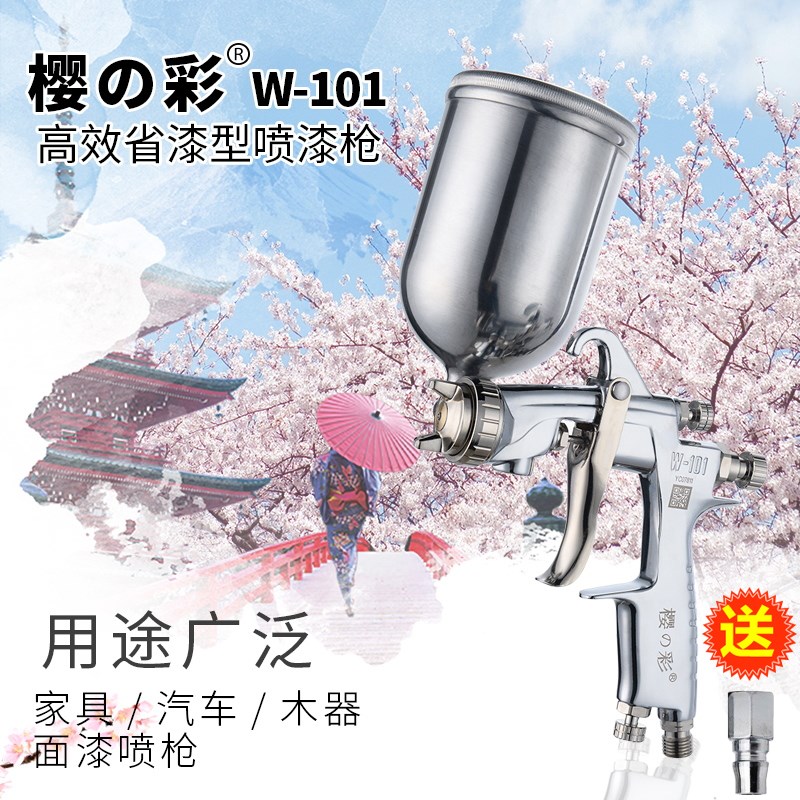 原装正品W-71喷枪家具喷漆枪下壶w101高雾化气动汽车油漆喷枪上壶