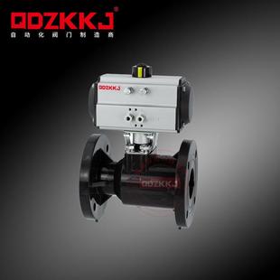 UPVC气动球阀工业级塑料法兰球阀耐腐蚀耐酸碱水处理快速切断阀