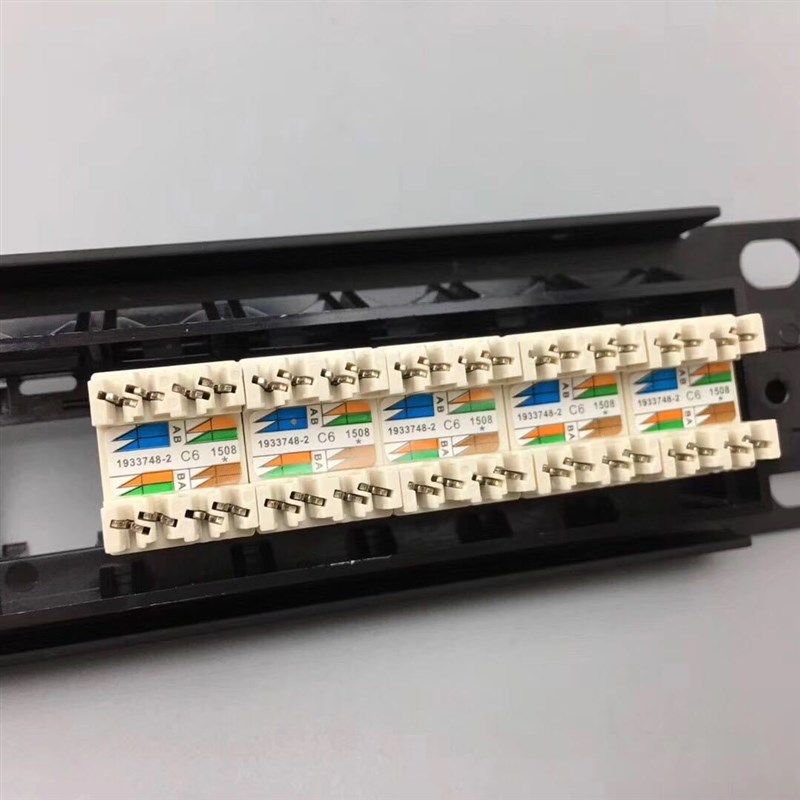 安普cat6网线配线架AMP六类24口网络配线架48口千兆配线架含模块