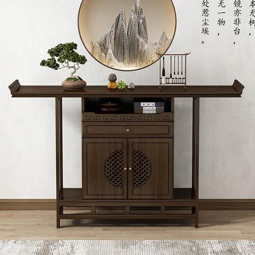 新中式玄关桌轻奢案台实木玄关柜家用条案供桌玄关台边桌玄关桌子