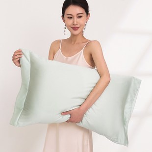 48cmx74cm枕芯套2 冰丝2024新款 纯色天丝枕套一对装 儿童枕头套夏季