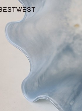 Best west 淡蓝色渐变波点手工水培白菜玻璃花瓶家居装饰品花器