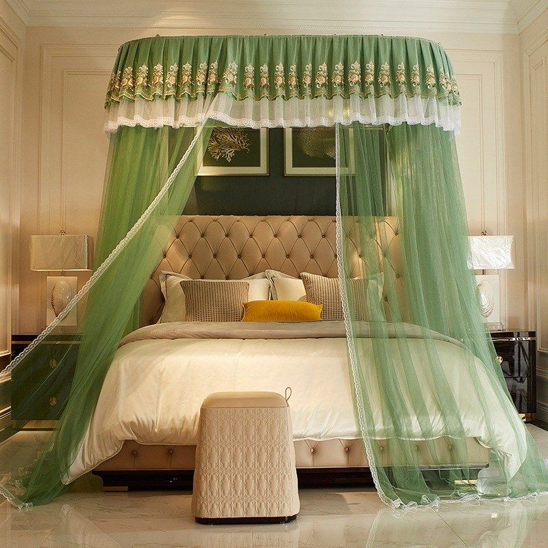轻奢高级感U型导轨蚊帐家用落地式帐纱拉绳导轨蚊帐1.5m/1.8m床用,床上用品,蚊帐,淘宝优惠券,粉丝福利购,淘宝优惠卷