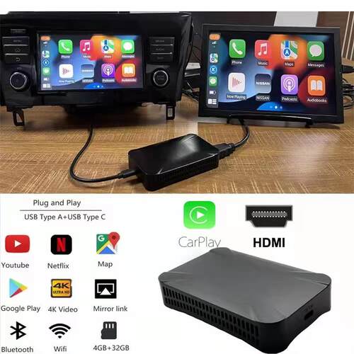 适用讴歌林肯AI BOX安卓导航盒4+64G无线Carplay手机投屏YouTube