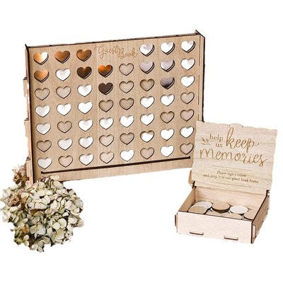 厂家创意木质签到本摆森系个性签到薄婚礼节日派对guest book