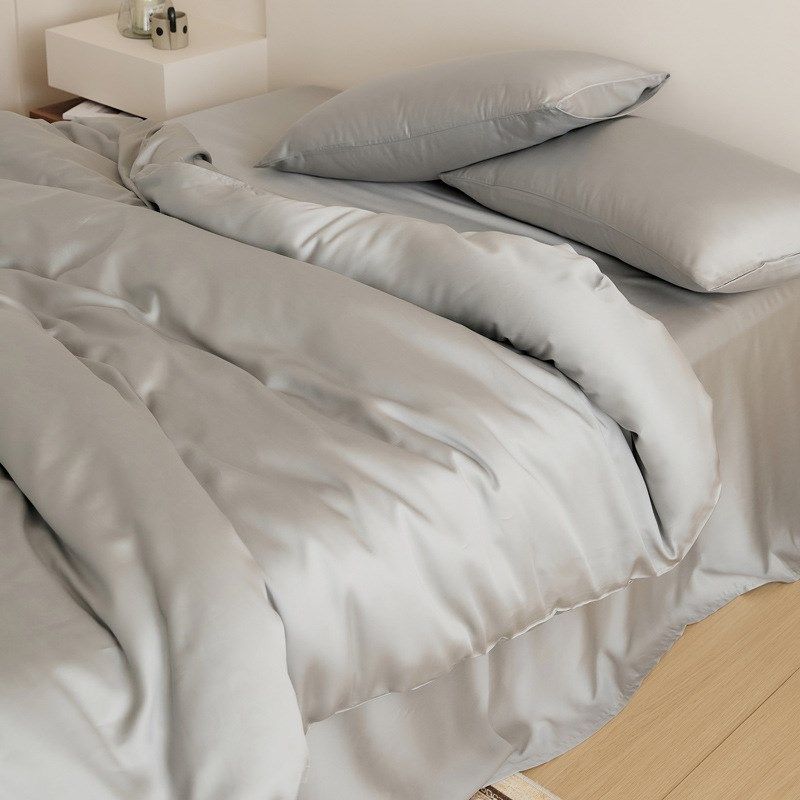 简约60支兰精天丝四件套冰丝滑床单夏季凉感被套裸睡床单床上用品