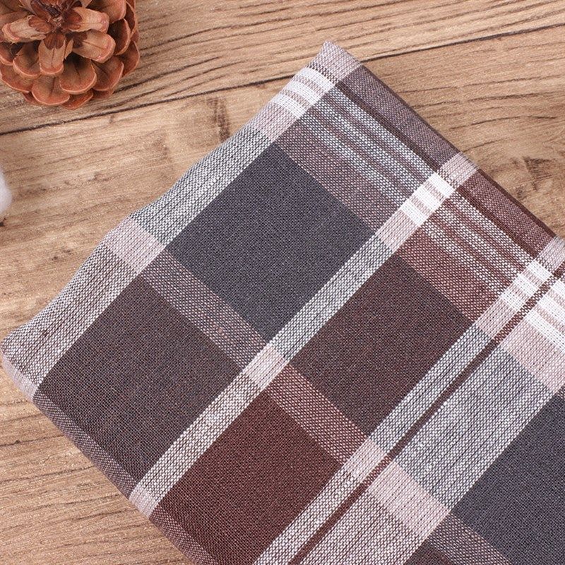 14支纯亚麻 亚麻棉格子 色织格子布 麻布袋 家居工艺品 现货