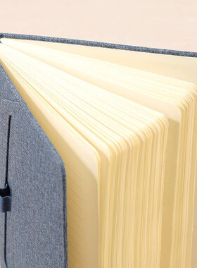 齐心Comix C5839笔插皮面文具笔记本子记事本日记本 蓝A5122张