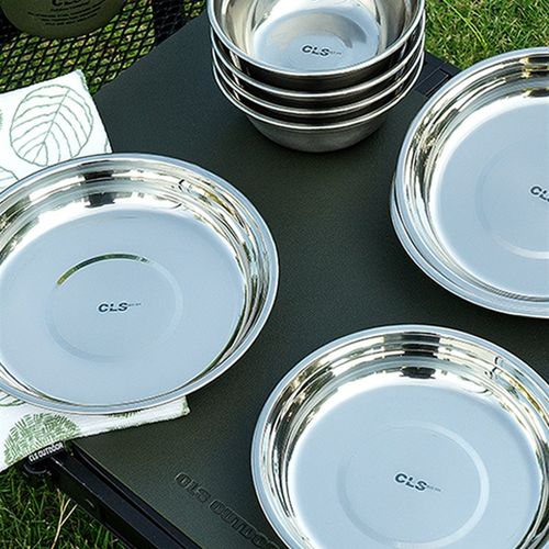 CLS户外超轻304不锈钢餐盘16件套便携自驾游露营烧烤餐具套装家用