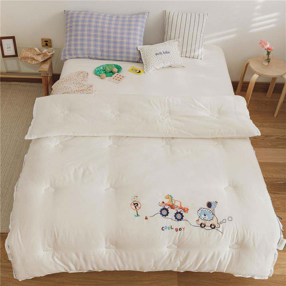 贝贝厚绒被加保冬卡暖通刺绣单人儿童大豆纤维被婴XIANGSHA儿被