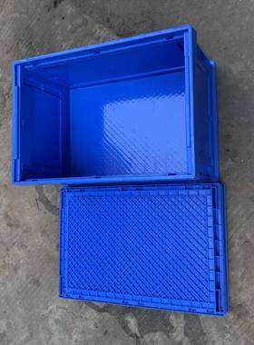 泽伟厂蓝塑胶折叠箱工业长方*形周转折叠箱600493色RGJ*34家0塑料