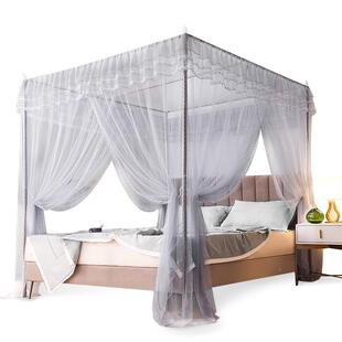 三开门蚊帐家用卧室.2ACA02新5款公主风落老式支架纹地账1.8米床1