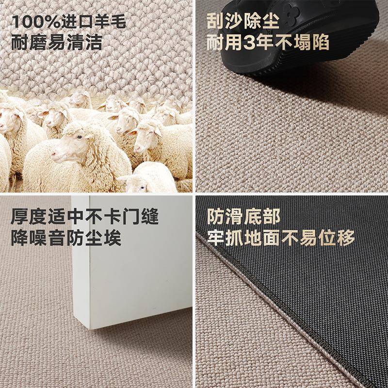OBM大轻奢素入色新毛江户地毯简约纯色刮沙尘脚垫进门地除垫