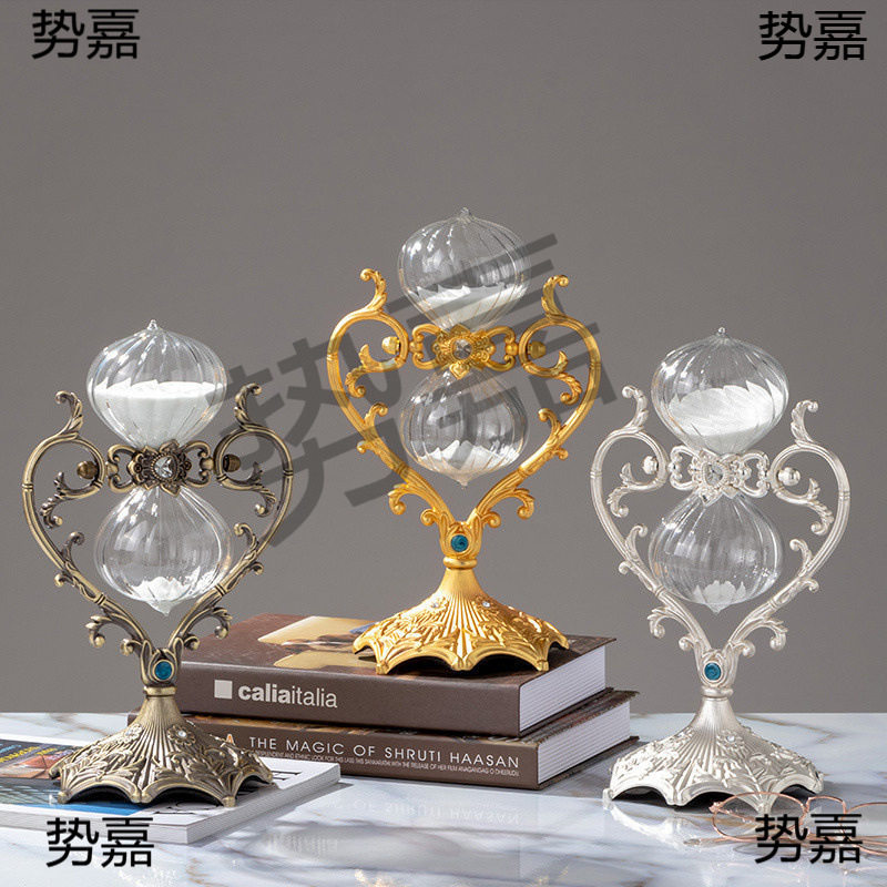 欧式爱心旋转沙漏计时器摆件