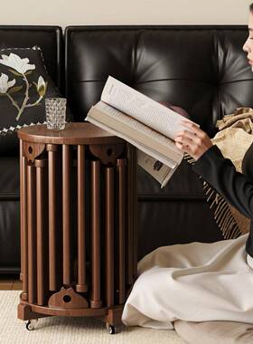 实几木凳子可叠放圆家凳新中式56179茶滑椅子用叠叠乐餐轮桌板凳