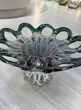 设计璃师简现代厚重玻厅水果盘客茶几约餐桌面创79300意琉璃样板