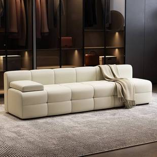 多多米205新小户型简约237猫款抓皮沙发靠背劳2伦斯沙发意式轻奢