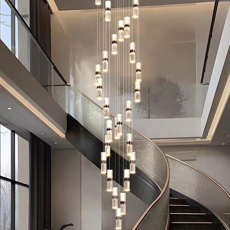 复式楼旋转楼别梯吊灯205新款建VII2房墅楼梯间吊灯l自oft公寓水