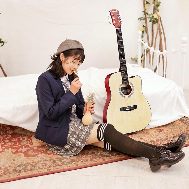 吉他民吉他4寸厂家EUE直新手入门1通用椴木谣初学者吉销他练习琴