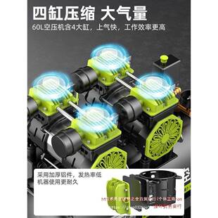 德国芝空木浦空机打气泵小型220v气压缩DSM机压无油低音工业级垒