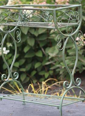 庭院园做旧铁艺层置物架花架多花阳台店花创意多功HKA能绿萝植物