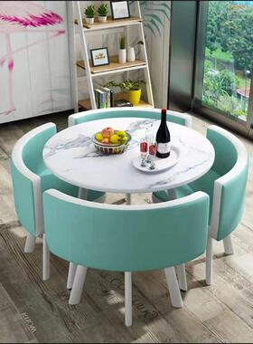 W现代简约谈判小圆桌时尚KFY01接待休桌办间公室茶水会6客闲洽谈