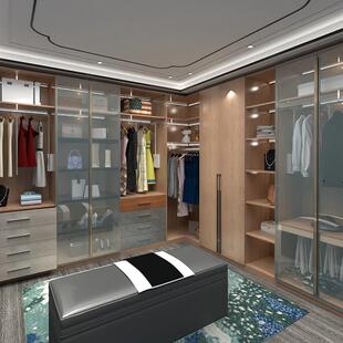 全屋定简体制铝家具订制现代约轻奢整衣柜定全制衣帽间MHH柜子