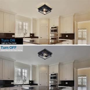 吸顶灯ld主简卧室e书房入户玄关美式 创意古复铁艺约镂空餐厅无品