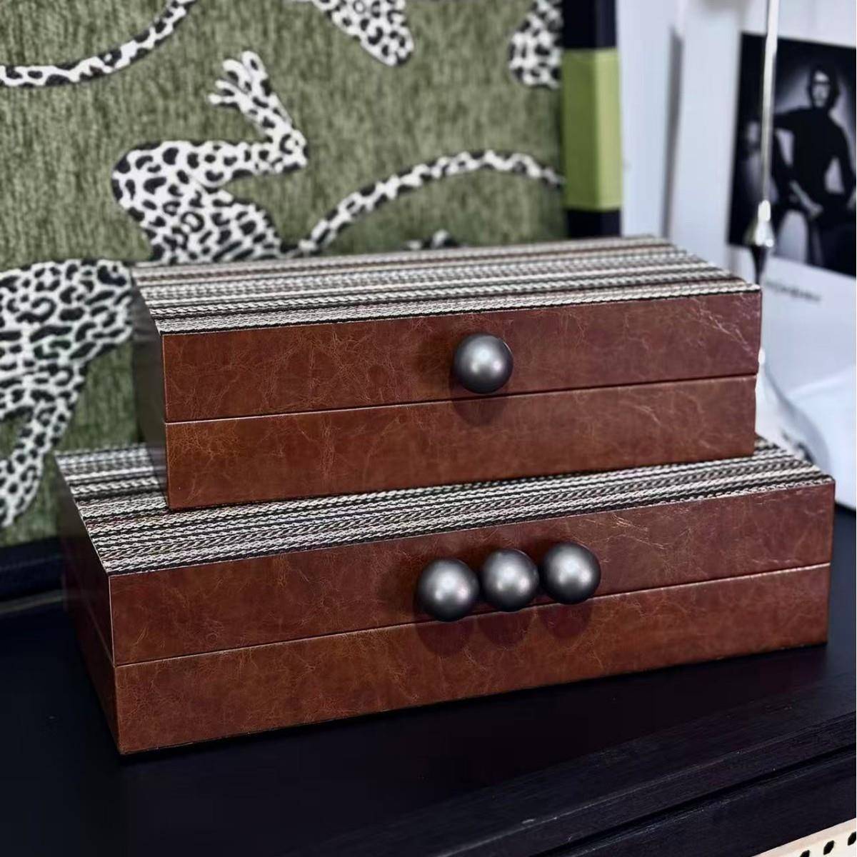 美面式古老钱风储复物盒师收纳盒VFM摆件玄关壁炉柜桌设计装饰品