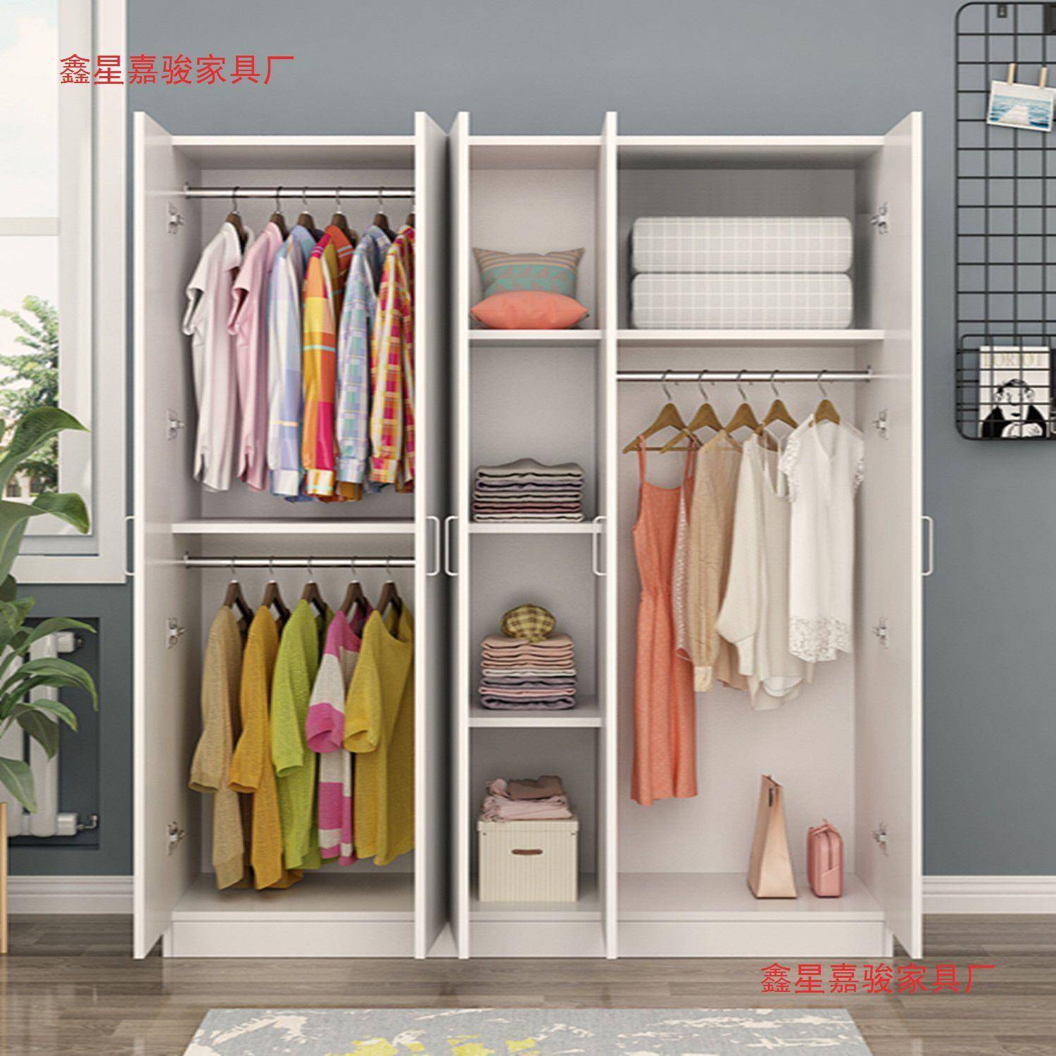 卧室房简易收纳儿木童租组装衣橱家用大衣柜dd111567现代经济型实